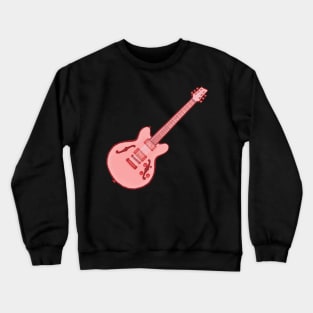 Pink semi acoustic guitar Crewneck Sweatshirt